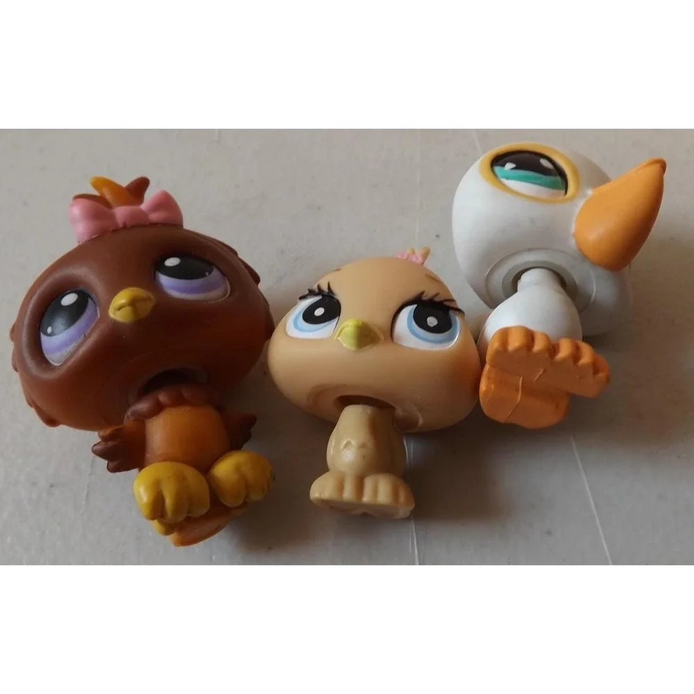 Lot of Five Littlest Pets Bobblehead Birds and Owl - See Description for Details